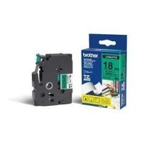 Brother TZE741 18mm Black on Green Tape