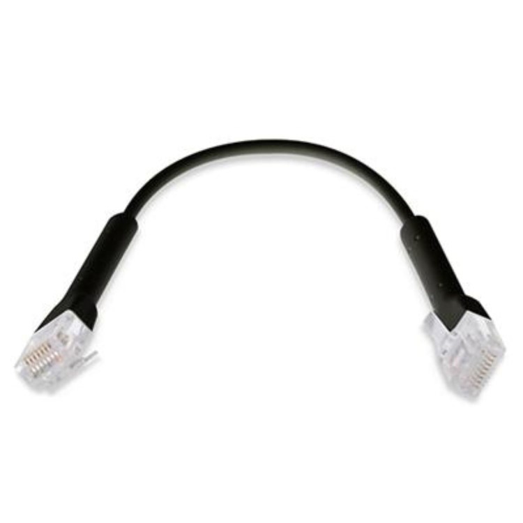Ubiquiti UniFi CAT6 0.1m Ethernet Cable Patch Lead Bendable Booted RJ45 - Black