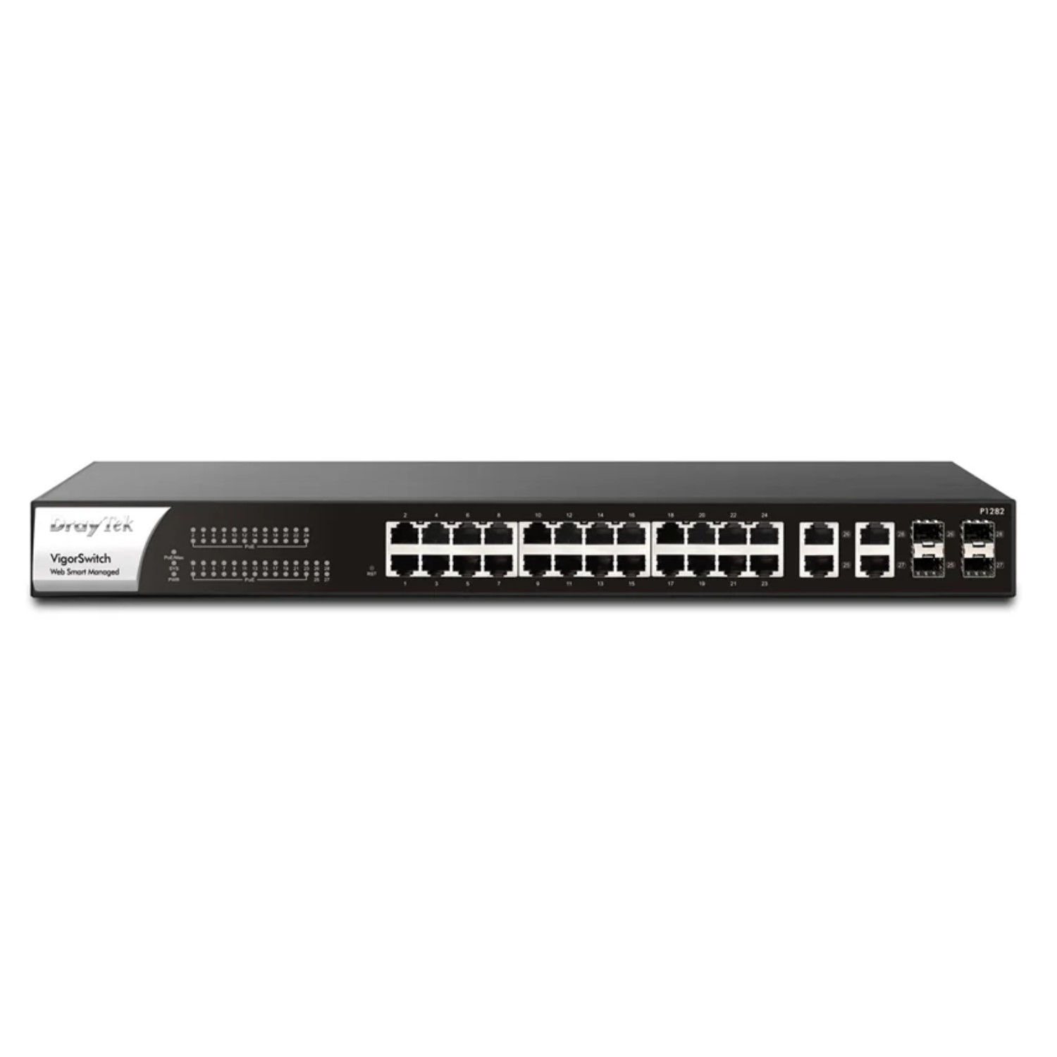 Draytek Black Vigorswitch P1282 24-Port Poe Rack-Mountable Managed Switch