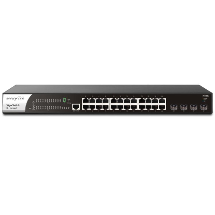 DrayTek VigorSwitch P2282x 24-Port PoE Rack-mountable Managed Switch