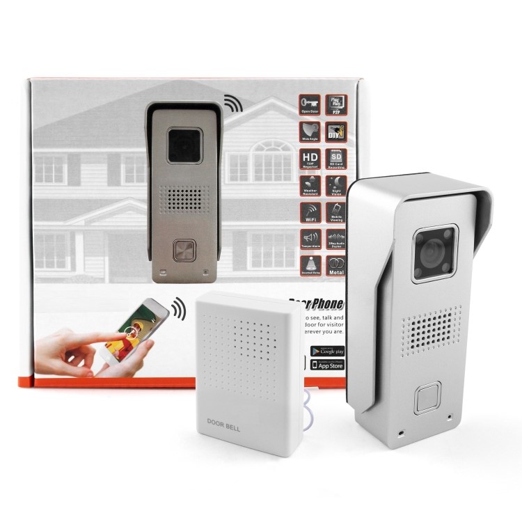 electriQ Wifi Video Doorbell with 8GB Memory and Unlock Function