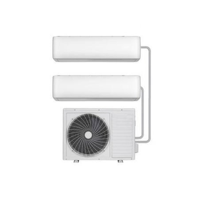 electriQ Iqool Multi-Split 2 x 12000 BTU Smart Wall Mounted Heat Pump Air Conditioner Bundle - Two Indoor Units Single Outdoor Unit and Pipe Kits Included