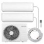 electriQ iQool Multi-Split 2 x 9000 BTU Smart Wall Mounted Split Air Conditioner with Heat Pump - Pipe Kits Included