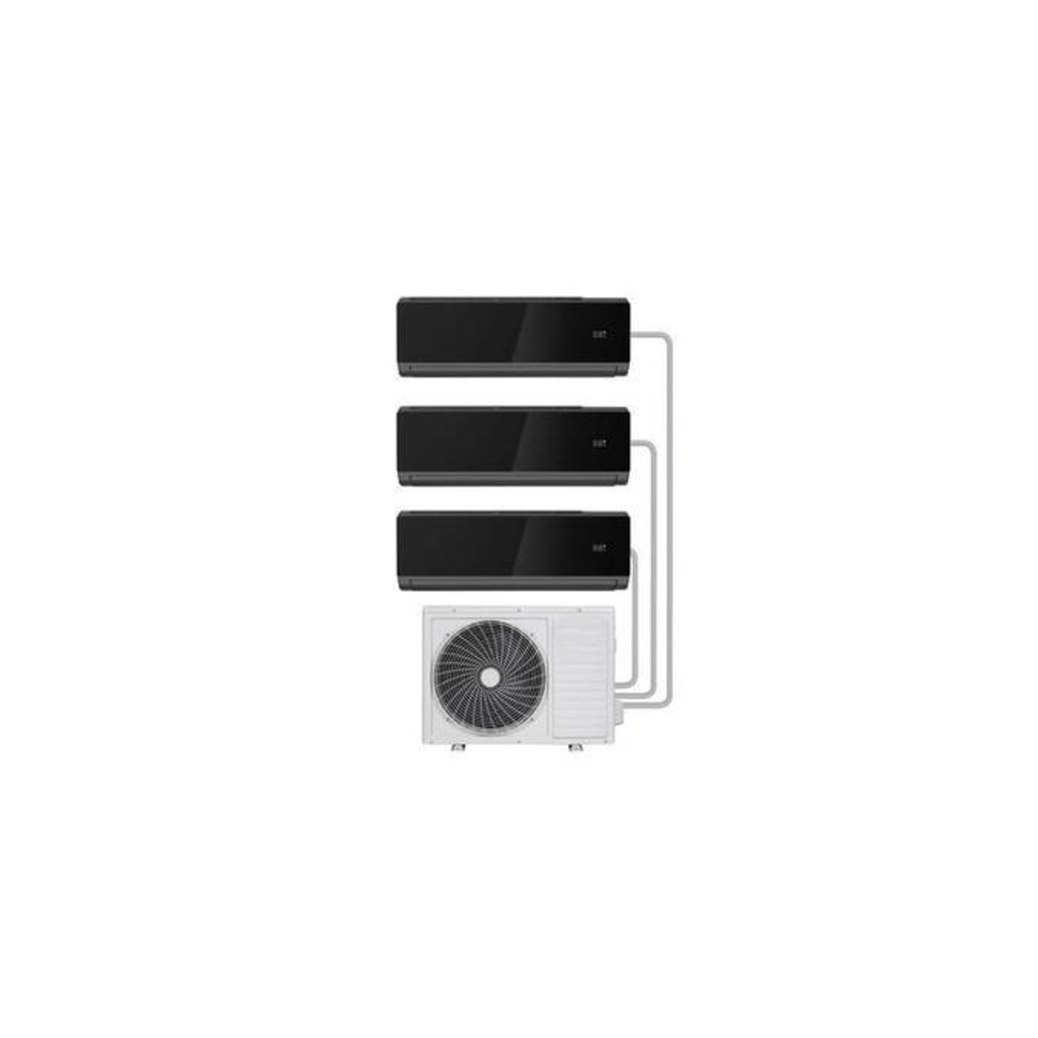 electriQ Iqool Multi-Split 3 x 9000 BTU Smart Wall Mounted Heat Pump Air  Conditioner Bundle - Three Indoor Units Single Outdoor Unit and Pipe Kits  Included - Black on Servers Direct