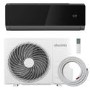 electriQ iQool 24000 BTU WiFi Smart A++ Wall Mounted Split Air Conditioner with Heat Pump - 5m Pipe Kit Included - Black