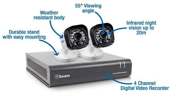 Swann DVR4-1580 2 camera security kit
